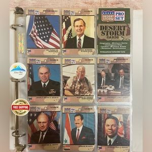 1991 Desert Storm Pro Set 253 Trading Cards In Card Binder